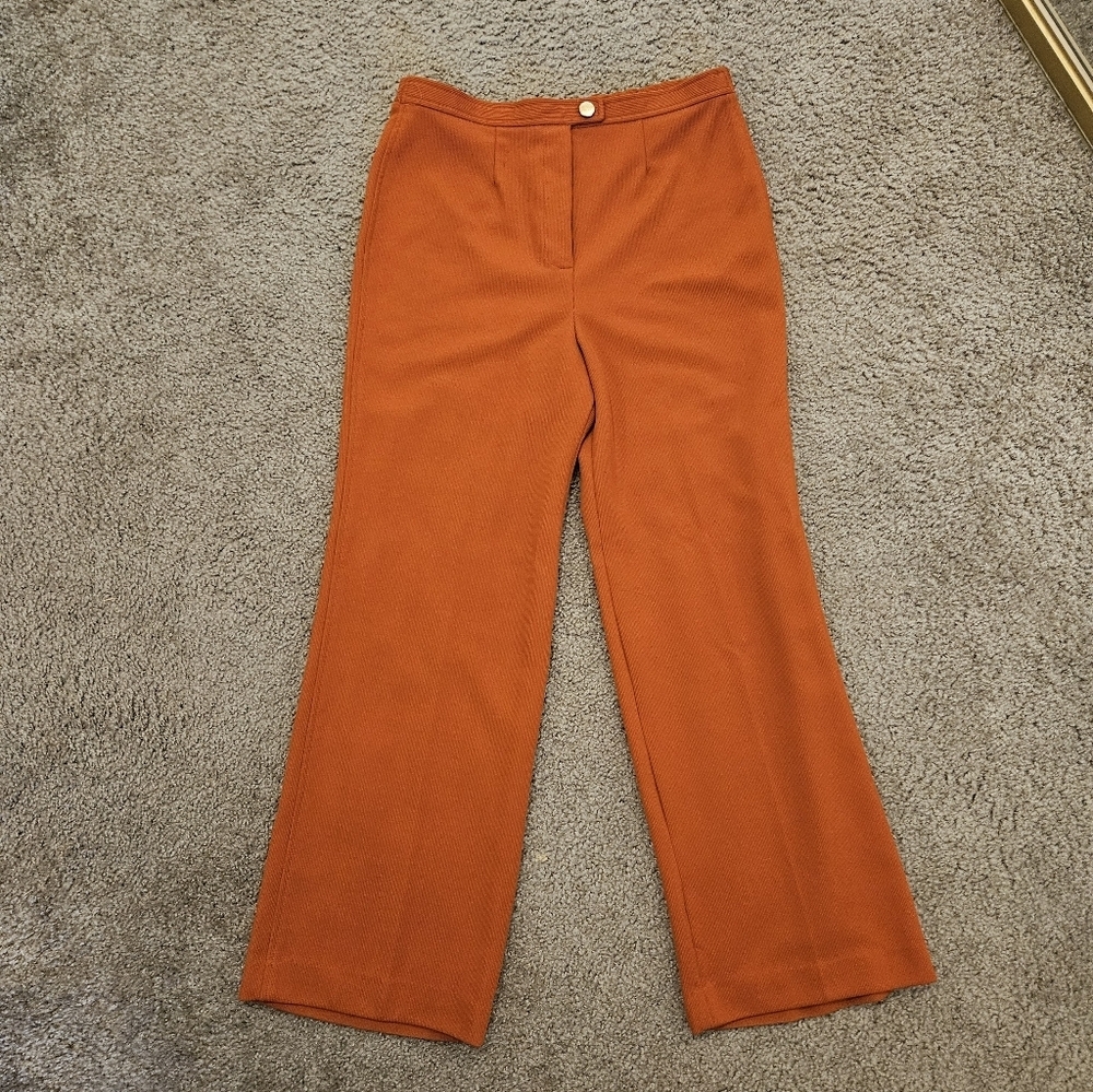 Vintage Christenfeld Of California Elegant Wide Leg Orange Corduroy Pants, Med